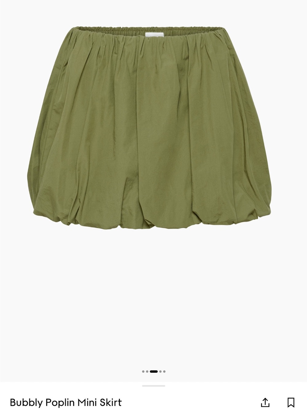 Olive Bubbly Poplin Mini Skirt